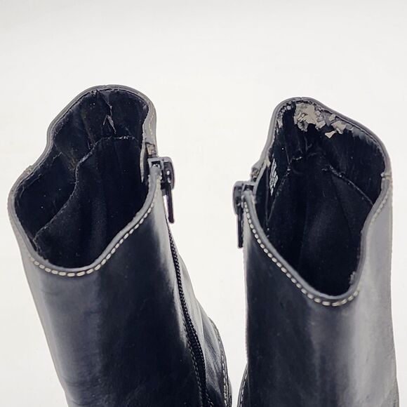 Kenneth Cole Reaction Y2K Mrs. Big Leather Wedge Heel Ankle Booties Size 7.5 - Picture 9 of 10